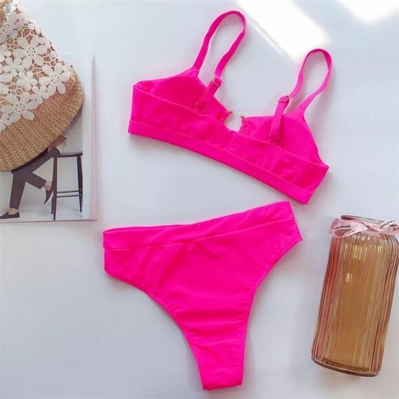 New Cut Out BraletteTop High-waist Bikini Set - Picture 9 of 9